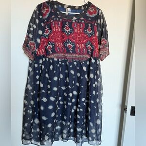Charlies Kids Dress with Red and Blue Design